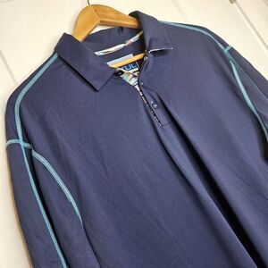 Ibkul Mens Polo Shirt Icefil Technology Upf 50 Wicking Golf Sports Size XL Blue‎